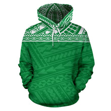Load image into Gallery viewer, Poly All Over Hoodie - Polynesian Green Version Front