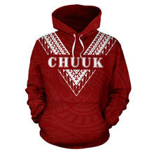 Load image into Gallery viewer, Chuuk All Over Hoodie - Red Sailor Style font