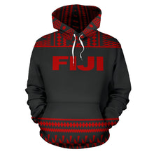 Load image into Gallery viewer, Fiji Tapa All Over Hoodie - Red And Black Version - BN09