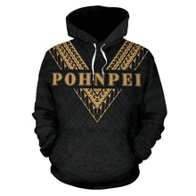 Load image into Gallery viewer, Pohnpei All Over Hoodie - Gold Sailor Style font