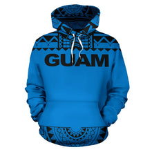 Load image into Gallery viewer, Guam All Over Hoodie - Polynesian Blue And Black - BN09