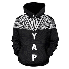 Load image into Gallery viewer, Yap All Over Hoodie - Neck Style front
