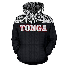 Load image into Gallery viewer, Tonga All Over Hoodie - Polynesian Black Version front
