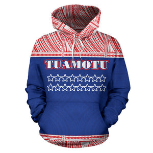 Tuamotu Polynesian All Over Hoodie - Polynesian Hoodie Style Front