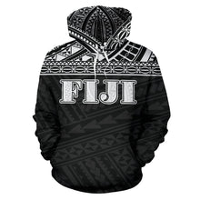 Load image into Gallery viewer, Fiji All Over Hoodie - Polynesian Black Version Front