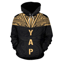 Load image into Gallery viewer, Yap All Over Hoodie - Gold Neck Style front