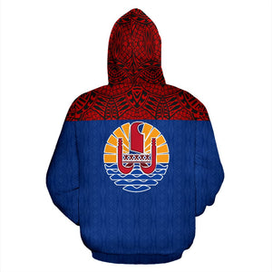 French Polynesia All Over Hoodie -  Polynesian Hoodie Style Back