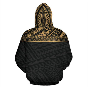Poly All Over Hoodie - Polynesian Gold Black Version - BN04
