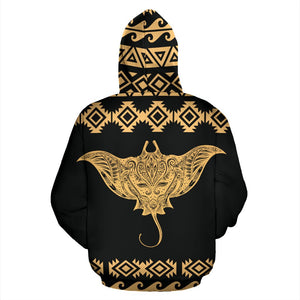 Hawaii All Over Hoodie - Polynesian Mantafish Style back