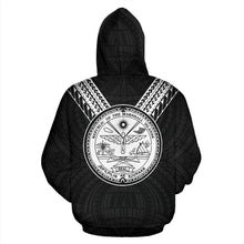 Load image into Gallery viewer, Marshall Islands All Over Hoodie - Black White Sailor Style back