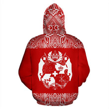 Load image into Gallery viewer, Tonga All Over Hoodie - Polynesian Red And White - BN09