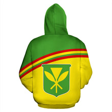 Load image into Gallery viewer, Hawaii All Over Hoodie - Polynesian Curve Version back