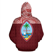 Load image into Gallery viewer, Guam All Over Hoodie - Polynesian Red Version Back