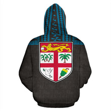 Load image into Gallery viewer, Fiji Tapa All Over Hoodie - Blue - NN5