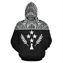 Load image into Gallery viewer, Kosrae All Over Zip-Up Hoodie - Micronesia Black Version - BN09