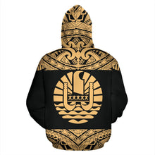 Load image into Gallery viewer, Tahiti All Over Hoodie - Polynesian Gold Version back