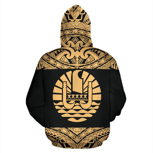 Tahiti All Over Hoodie - Polynesian Gold Version back