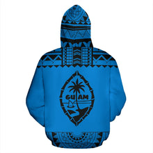 Load image into Gallery viewer, Guam All Over Hoodie - Polynesian Blue And Black - BN09