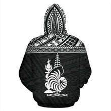 Load image into Gallery viewer, New Caledonia All Over Hoodie - Polynesian Black Version Back