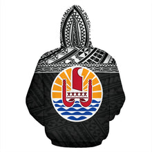 Load image into Gallery viewer, French Polynesia All Over Hoodie - Polynesian Black Version Back