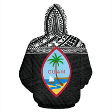 Load image into Gallery viewer, Guam All Over Hoodie - Polynesian Black Version back