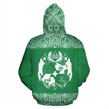 Load image into Gallery viewer, Tonga All Over Hoodie - Polynesian Green And White - BN09
