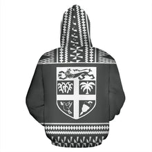 Load image into Gallery viewer, Fiji Tapa All Over Hoodie - Grey And White Version - BN09