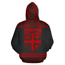 Load image into Gallery viewer, Fiji Tapa All Over Hoodie - Red And Black Version - BN09