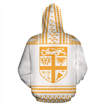 Load image into Gallery viewer, Fiji All Over Hoodie - Polynesian White Version back