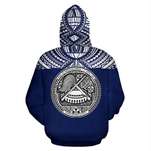American Samoa All Over Hoodie - Polynesian Blue Version Back
