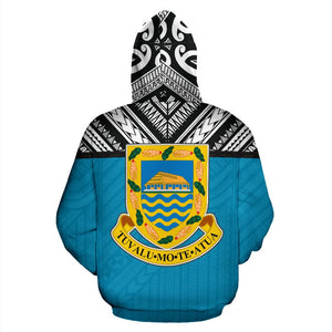 Tuvalu All Over Hoodie - Polynesian Hoodie Style Back