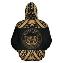 Load image into Gallery viewer, Hawaii All Over Hoodie - Polynesian Gold Version Back