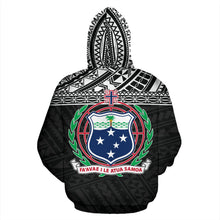 Load image into Gallery viewer, Samoa All Over Hoodie - Polynesian Black Version Back