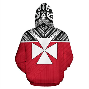 Wallis And Futuna All Over Hoodie - Polynesian Hoodie Version Back