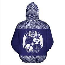 Load image into Gallery viewer, Tonga All Over Hoodie - Polyesian Purple And White - BN09