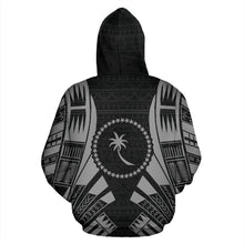 Load image into Gallery viewer, Chuuk All Over Hoodie - Grey Tattoo Style back