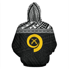 Load image into Gallery viewer, Vanuatu All Over Hoodie - Polynesian Black Version Back