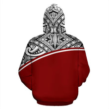 Load image into Gallery viewer, Poly All Over Hoodie - Polynesian Curve Red Custom Style - BN09