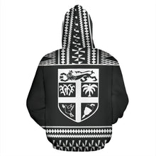 Load image into Gallery viewer, Fiji Tapa All Over Hoodie - Black And White Version - BN09