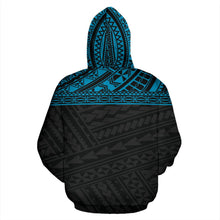 Load image into Gallery viewer, Poly All Over Hoodie - Polynesian Black Blue Version - BN04
