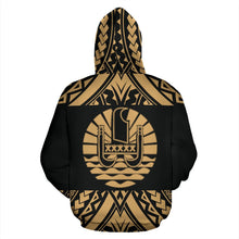 Load image into Gallery viewer, French Polynesia All Over Hoodie - Polynesian Gold Version Back