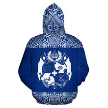 Load image into Gallery viewer, Tonga All Over Hoodie - Polynesian Blue And White - BN09