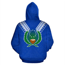 Load image into Gallery viewer, Pohnpei All Over Hoodie - Blue Sailor Style back