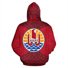 Load image into Gallery viewer, Tahiti All Over Hoodie - Polynesian Royal Style Back