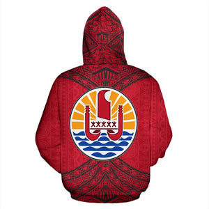 Tahiti All Over Hoodie - Polynesian Royal Style Back