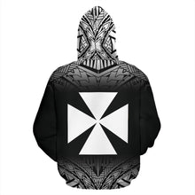 Load image into Gallery viewer, Wallis And Futuna All Over Hoodie - Polynesian Fog Black Style - BN09