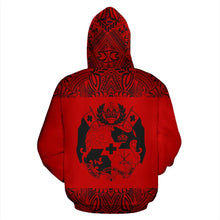 Load image into Gallery viewer, Tonga All Over Hoodie - Polynesian Red And Black - BN09