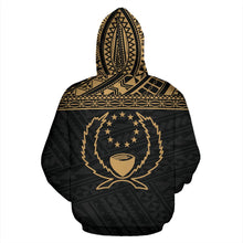 Load image into Gallery viewer, Pohnpei State All Over Hoodie - FSM Gold Version back