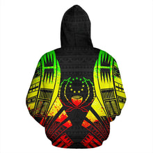 Load image into Gallery viewer, Pohnpei Coat Of Arms All Over Hoodie - Reggae Color Tattoo Style back