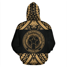 Load image into Gallery viewer, Northern Mariana Islands All Over Hoodie - Polynesian Gold Version Back
